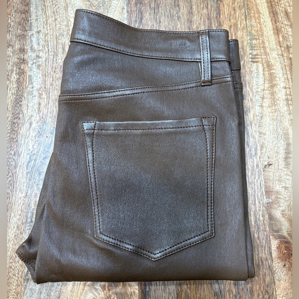 J Brand Brown Lambskin Leather Maria High Rise Womens 29 - Picture 2 of 10